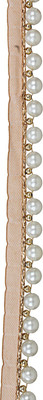 

Eerafashionicing Pearl and gold lace for Dresses, Sarees, Lehenga, Suits, Bags, Decorations, Borders, Crafts 9.5M
