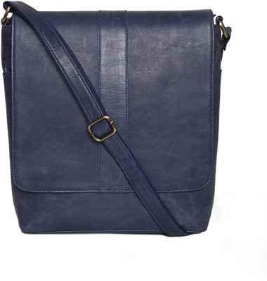 

SVAZ Pure Leather Cross Shoulder/ Sling Bags Messenger Bag(Blue, 12 inch)