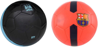 

SportsCorner City Black/Blue + Barca (Pack of 2) Football - Size: 5(Pack of 2, Multicolor)
