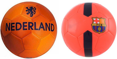 

SportsCorner Nederland + Barca Orange (Pack of 2) Football - Size: 5(Pack of 2, Multicolor)