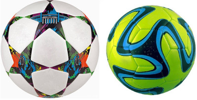 

SportsCorner UEFA League + Brazuca (Pack of 2) Football - Size: 5(Pack of 2, Multicolor)