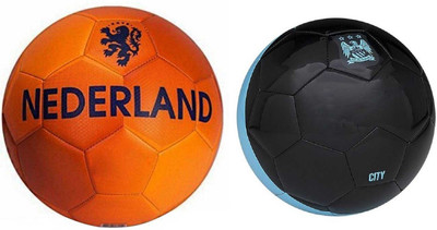 

SportsCorner Nederland + City Black (Pack of 2) Football - Size: 5(Pack of 2, Multicolor)
