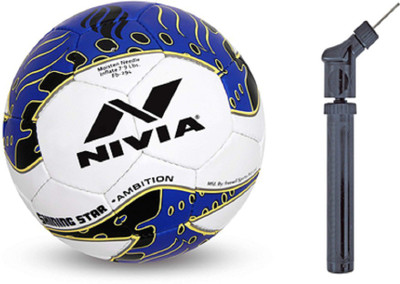 

Nivia Shining Star Ambition Football with Pump Combo Football - Size: (Pack of 2, Multicolor