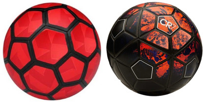 

SportsCorner Duro Red + CR7 Red/Black (Pack of 2) Football - Size: 5(Pack of 2, Multicolor)