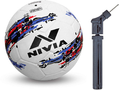 

Nivia Storm White Football with Pump Combo Football - Size: (Pack of 2, Multicolor