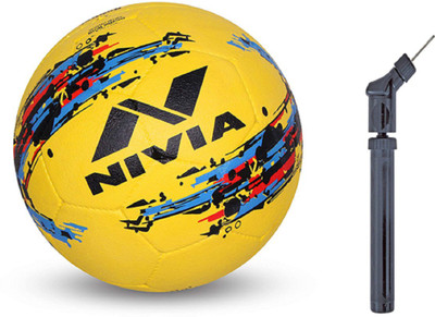 

Nivia Storm Yellow Football with Pump Combo Football - Size: (Pack of 2, Multicolor