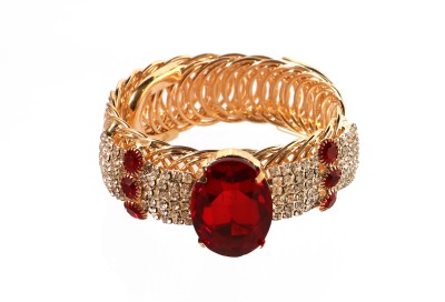 Shining Jewel Brass Cubic Zirconia, Crystal Gold-plated Bracelet