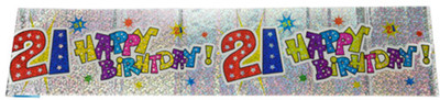 

Funcart 21st Birthday Holographic Banner(1 ft, Pack of 3)