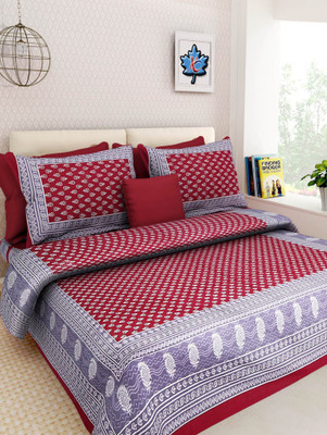 

Suraaj Fashion 250 TC Cotton Double Floral Bedsheet(Pack of 1, Multicolor)