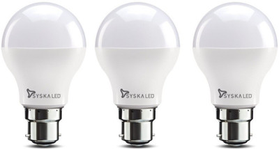 Syska Led Lights 5 W Standard B22 D LED Bulb(White, Pack of 3)