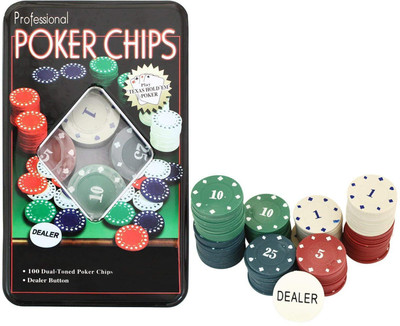 

DawnRays Professional Poker Chips Set; 100 Dual Toned Poker Chips; Ideal for Group Gatherings, Diwali Parties and Gifting poker chips set poker chips set 100 pcs Professional Poker Chips Texas Hold'Em Poker Set Casino Game Set /Poker Chips With Beautiful 