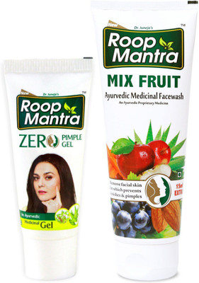 

Roop Mantra Anti Acne & Pimple Combo (Zero Pimple Gel 15gm + Mix Fruit Face Wash 115ml)(Set of 2)