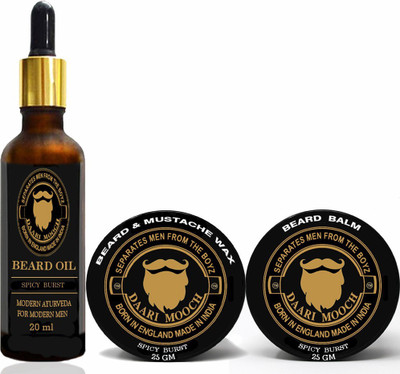 

Daarimooch BEARD GROOMING KIT (SMALL)- SPICY BURST(Set of 3)