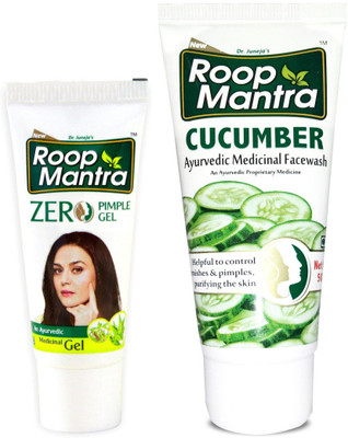 

Roop Mantra Anti Acne & Pimple Combo (Zero Pimple Gel 15gm + Cucumber Face Wash 50ml)(Set of 2)