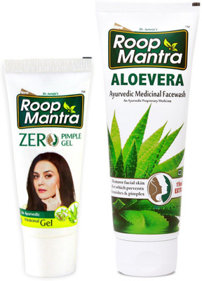 

Roop Mantra Anti Acne & Pimple Combo (Zero Pimple Gel 15gm + Aloevera Face Wash 115ml)(Set of 2)