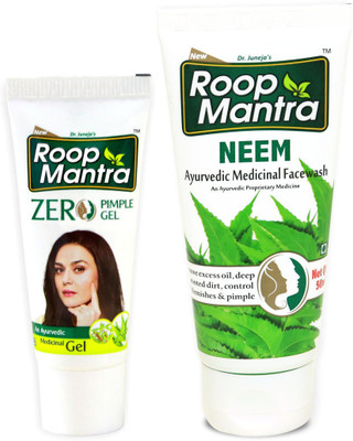 

Roop Mantra Anti Acne & Pimple Combo (Zero Pimple Gel 15gm + Neem Face Wash 50ml)(Set of 2)