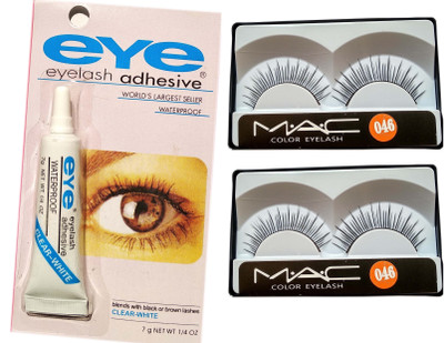 

Eye Lashes Glue- ClearWhite & Easy to Remove - Low Cost 2 Pair False Eyelashes Natural Glue(Set of 3)