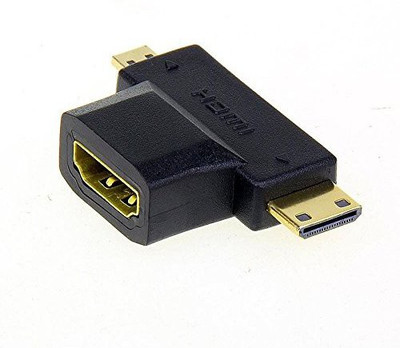 

TABLOR HDMI female to mini + Micro Male HDMI 3 in 1 HDMI Adapter(Compatible with HDTV, Projector, Monitor, Gameing Console, Black)