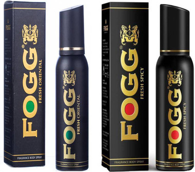 

Fogg Fresh Oriental Fragrance Body Spray 120 ML + Fresh Spicy Fragrance Body Spray 120 ML - (120 ml, Pack of 2) Body Spray - For Men & Women(240 ml, Pack of 2)