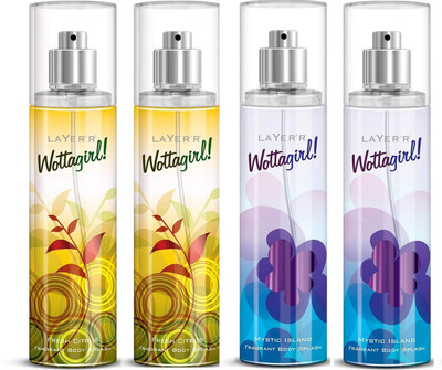 

Layer Shot 2 Mystic Island & 2 Fresh Citrus Deodorant Spray - For Women(540 ml, Pack of 4)