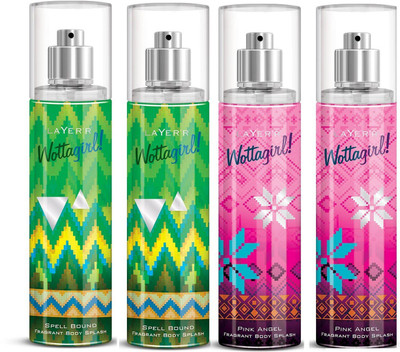 

Layer'r Shot Spell Bound & Pink Angel Deodorant Spray - For Women(540 ml, Pack of 4)