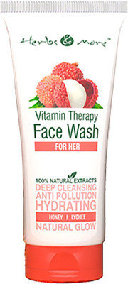 

Herbs and More Vitamin Therapy Face Wash for HER, Honey and Lychee, 100g, for WOMEN | 100% Natural Extracts Face Wash(100 g)