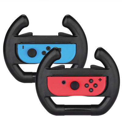 

Microware 2Pcs Steering Wheel Hand Grip Handle Controller Direction Manipulate Wheel For Nintend Switch For NS Joy-Con Controller Wheel Gaming Accessory Kit(Pink, Blue, For PC)
