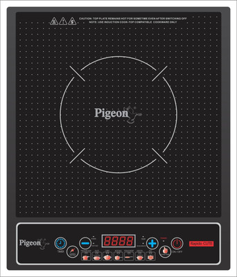Pigeon Rapido Cute Induction Cooktop(Black, Push Button)