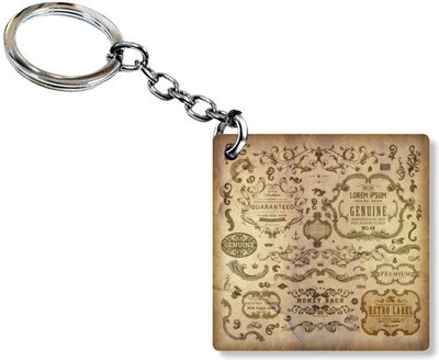 

ESHTYLE Retro Label Printed Design Key Chain