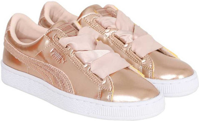 

Puma Girls Lace Sneakers(Brown, Cream tan