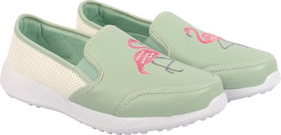 

KazarMax Boys & Girls Slip on Sneakers(Light Green, Mint green flamingo
