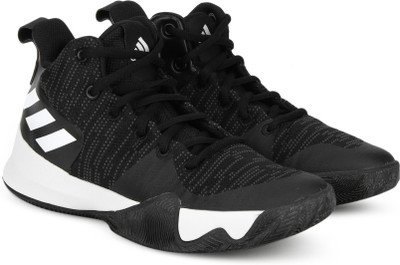 ADIDAS Boys Lace Basketball Shoes(Black, Cblack/carbon/ftwwht