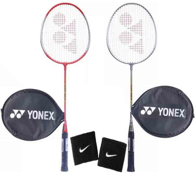 

Yonex GR303 ( Color on Availability ) ( Pack of 2 Racquet ) 1 Pair Wrist Band Badminton Kit