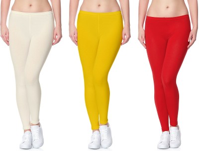 Lili Ankle Length Western Wear Legging(Red, Beige, Yellow, Solid)