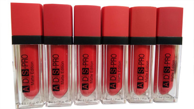 

ADS Pro Matte Edition Mini Lipgloss 6 Shades, Cherry Red, Poppy Red, Poppy Red, Cherry Red, Fuchsia Pink, Poppy Red(3 ml, Multicolor)