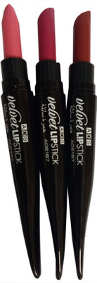 

ADS Velvet Lipstick Pack of 3Shade-A(Multicolor, 8 g)