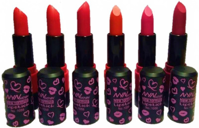 

NYN New Matte & Shiny Rich Colour Lipsticks(Set6)(Multicolour)