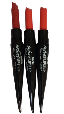 

ADS Velvet Lipstick Pack of 3Shade-I(Multicolor, 8 g)