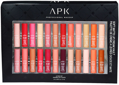 APK Soft Lip Cream Lipstick PK37 Pack of 24(Multicolor, 4.7 ml)