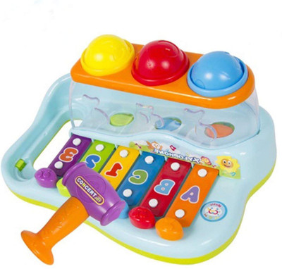 

Baybee Musical Toy Xylophone Piano Pounding Bench with Multi-Color Balls and Hammer(Multicolor)