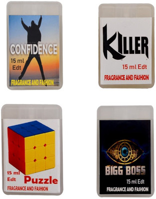 

Fragrance And Fashion Confidence, Killer, Puzzle And Bigg boss Eau de Toilette - 60 ml(For Men & Women)