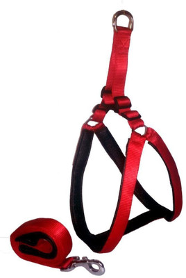 

Pets Planet Petsplanet High Quality Nylon Adjustable Dog Harness with Padding XL RED -1.25 Inch Dog Standard Harness(, RED, BLACK, Black;red