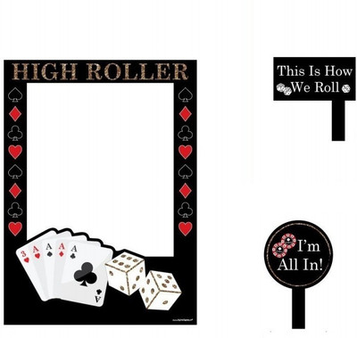 

Theme My Party Photo Frame For Your Birthday/Party - Casino Theme Photo Booth Board(Party)