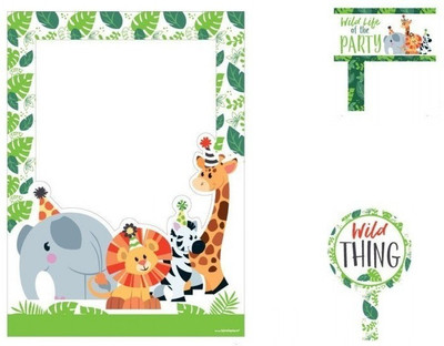 

Theme My Party Photo Frame For Your Birthday/Party - Jungle Photo Booth Board(Party)