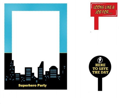 

Theme My Party Photo Frame For Your Birthday/Party - Super Hero Photo Booth Board(Party)