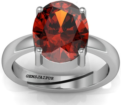 

Jaipur Gems Silver Garnet Silver Plated Ring, Multicolor