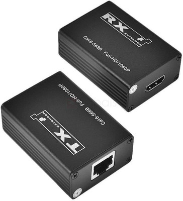 microware 30 Meter HDMI Extender Over / Cat5e / Cat6 / RJ45 Network Cable - 1080p Full HD (30m) Media Streaming Device(Black)