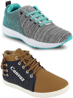 

Chevit Combo Pack of 2 Sports Shoes Running Shoes For Men(Brown, Grey