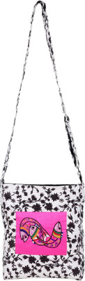 

Indha Craft Women Formal White Cotton Sling Bag
