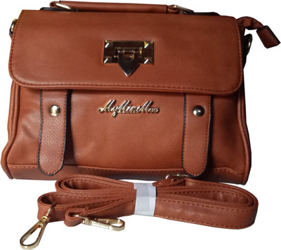 

myminimee Girls Casual Brown PU Sling Bag